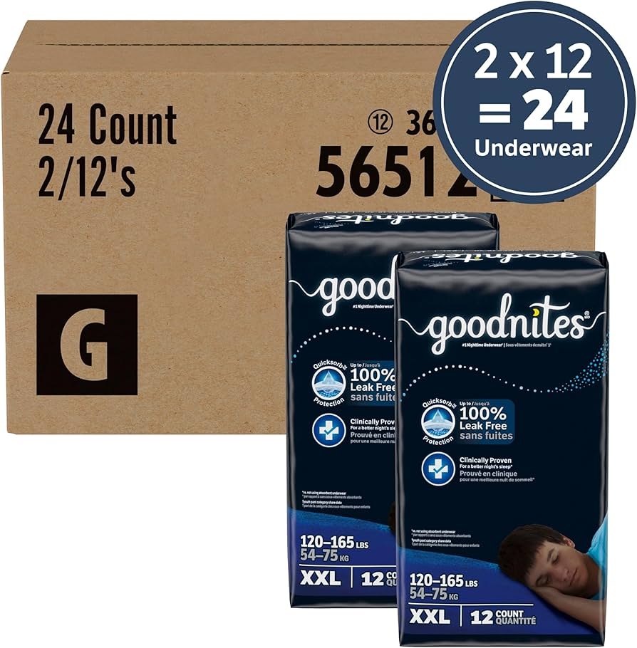 Amazon | Goodnites 男の子用 ナイトタイム 下着 XXLサイズ (120